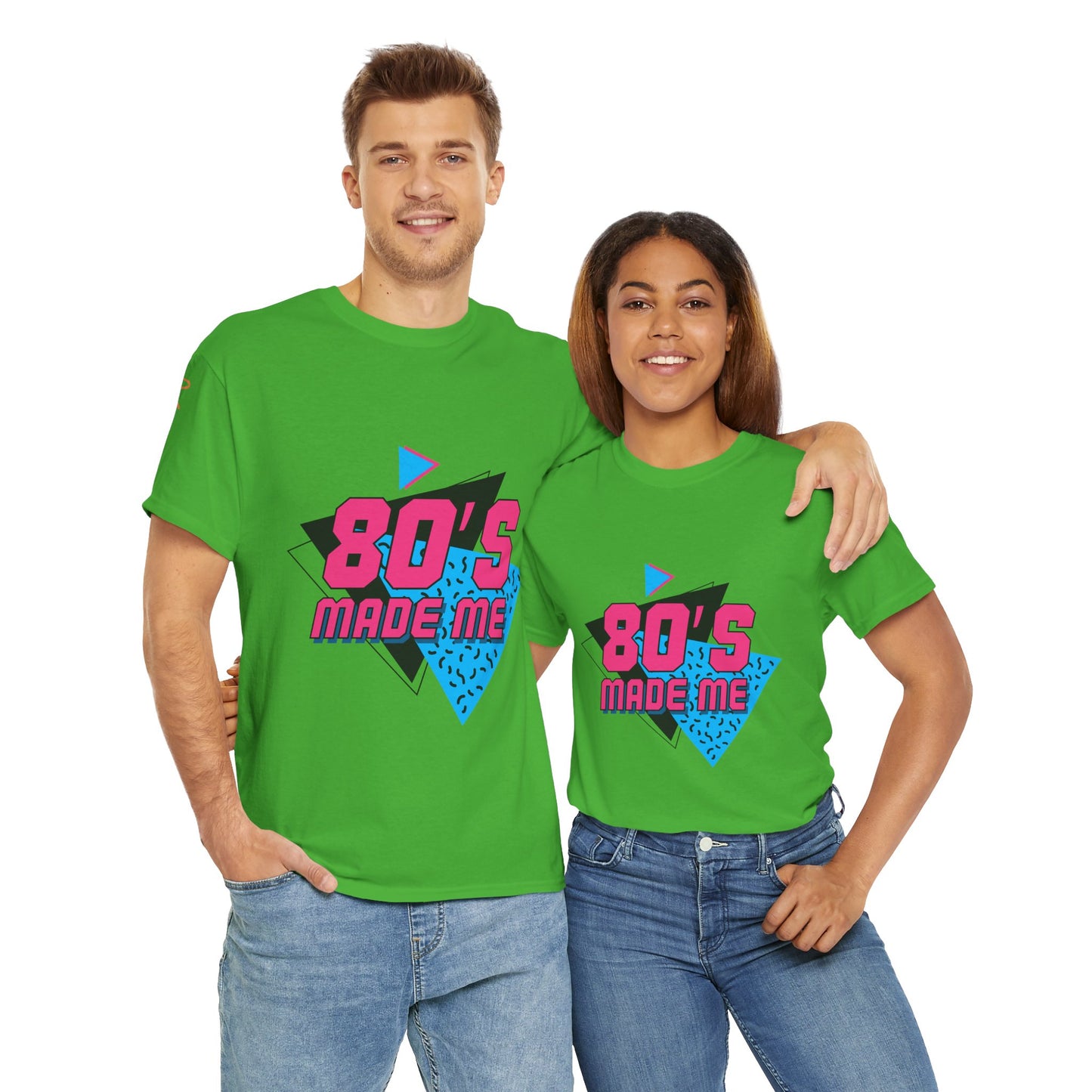 Men Women Green T-shirt  Cotton Short-sleeved  Thick Cotton Half-sleeve Unisex